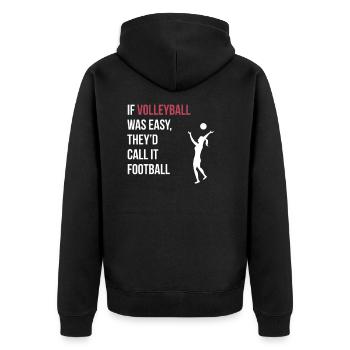 If Volleyball Was Easy Teamsport Beachvolleyball - Unisex Premium Bio Zip Hoodie - Schwarz - Hinten - Nico (187cm)