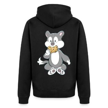 Wolf Tiere Fantasy Kekse Kinder Comic für Kinder - Unisex Premium Bio Zip Hoodie - Schwarz - Hinten - Nico (187cm)
