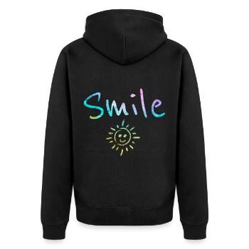 Festival soleil rire plaisir été danser cadeau - Veste à capuche bio Premium Unisexe - noir - Dos - Nico (187cm)