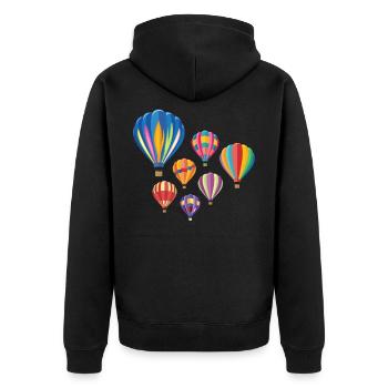 Heißluftballon Luftfahrt Korb Himmel Freizeit - Unisex Premium Bio Zip Hoodie - Schwarz - Hinten - Nico (187cm)