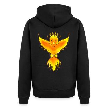 TINY PHOENIX - Sweet Phoenix Chick Flying - Unisex Premium Organic Zip Hoodie - black - Back - Nico (187cm)