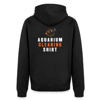 Aquarium Cleaning Shirt Fish Water Pet - Unisex Premium Organic Zip Hoodie - black - Back - Nico (187cm)