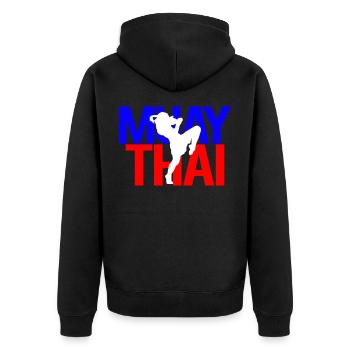 Muay Thai - Veste à capuche bio Premium Unisexe - noir - Dos - Nico (187cm)