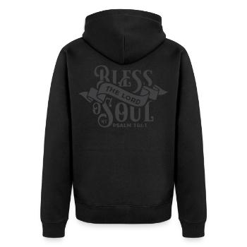 bénisse le seigneur o mon âme - Veste à capuche bio Premium Unisexe - noir - Dos - Nico (187cm)
