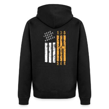 America auto mechanic automotive workshop circuit - Unisex Premium Organic Zip Hoodie - black - Back - Nico (187cm)