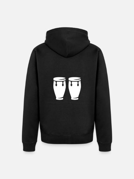 Drums - Drum - Musicians -Djembe - Unisex Premium Organic Zip Hoodie - black