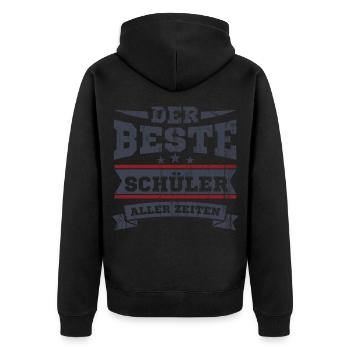 The best student of all time school gift - Unisex Premium Organic Zip Hoodie - black - Back - Nico (187cm)