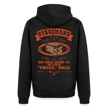 Stagehand Stage Crew Crew Roadie Event Gift - Unisex Premium Organic Zip Hoodie - black - Back - Nico (187cm)