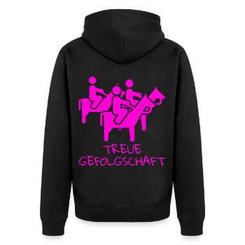 Junggesellenabschied Reiter Reiten Pferd Geschenk - Unisex Premium Bio Zip Hoodie - Schwarz - Hinten - Nico (187cm)