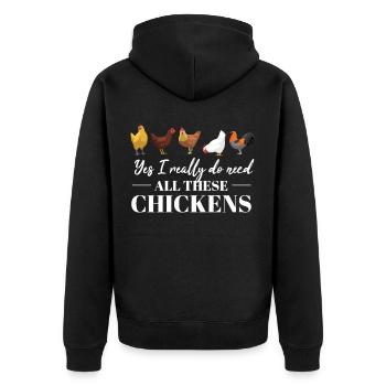 Oui, j'ai vraiment besoin de tous ces poulets fermiers - Veste à capuche bio Premium Unisexe - noir - Dos - Nico (187cm)