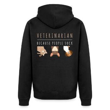 Vétérinaire, parce que les gens sont agaçants. Cadeau vétérinaire - Veste à capuche bio Premium Unisexe - noir - Dos - Nico (187cm)