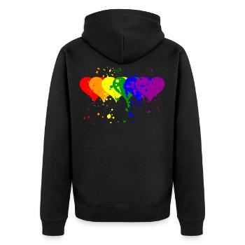 LGBT coloré coeur symbole lesbienne gai bi cadeau - Veste à capuche bio Premium Unisexe - noir - Dos - Nico (187cm)