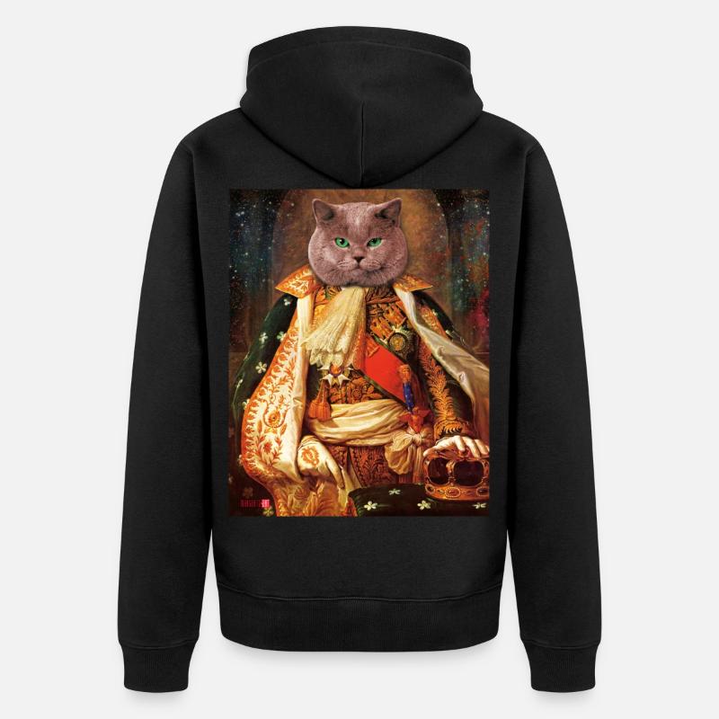 Chat Royal - Veste à capuche bio Premium Unisexe - noir