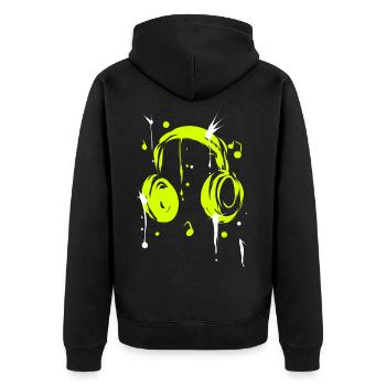 Kophörer - Unisex Premium Bio Zip Hoodie - Schwarz - Hinten - Nico (187cm)