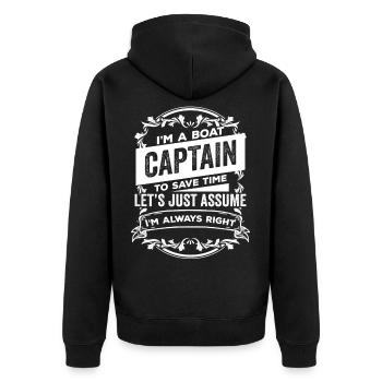 Capitaine Capitaine Bateau Yacht Voile Skipper Cadeau - Veste à capuche bio Premium Unisexe - noir - Dos - Nico (187cm)