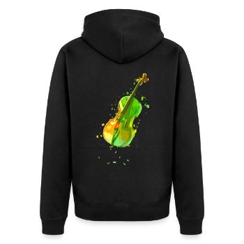 Cellist Gift Idea Cello Player Art - Unisex Premium Organic Zip Hoodie - black - Back - Nico (187cm)
