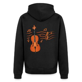 Die Cello Cellist Geschenkidee Cello Player Art - Unisex Premium Bio Zip Hoodie - Schwarz - Hinten - Nico (187cm)