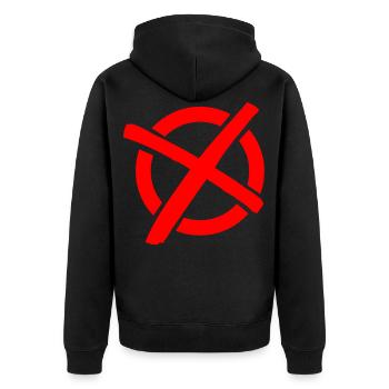 N ° de symbole 5 (Wahl) - pourriture / rouge - Veste à capuche bio Premium Unisexe - noir - Dos - Nico (187cm)