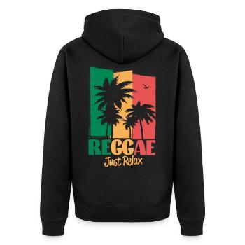 Reggea Music - Just Relax - Unisex Premium Organic Zip Hoodie - black - Back - Nico (187cm)