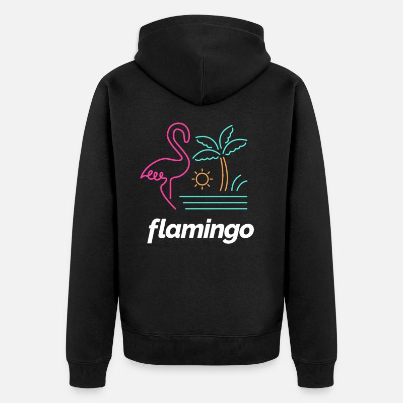 flamingo - Unisex Premium Bio Zip Hoodie - Schwarz
