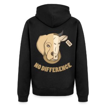 Kein Unterschied Ob Haustier Vegetarier Geschenk - Unisex Premium Bio Zip Hoodie - Schwarz - Hinten - Nico (187cm)