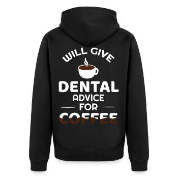 Kaffee Zahnarzt Zahnarztberatung Hygieniker Hygiene - Unisex Premium Bio Zip Hoodie - Schwarz - Hinten - Nico (187cm)