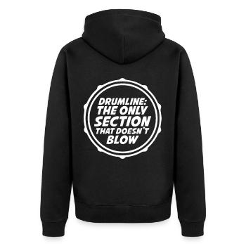 Drumline Don't Blow Drummer Marching Band Gift - Unisex Premium Organic Zip Hoodie - black - Back - Nico (187cm)