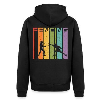 Escrime Rétro Sport Vintage Escrime Cadeau Epée Années 70 - Veste à capuche bio Premium Unisexe - noir - Dos - Nico (187cm)