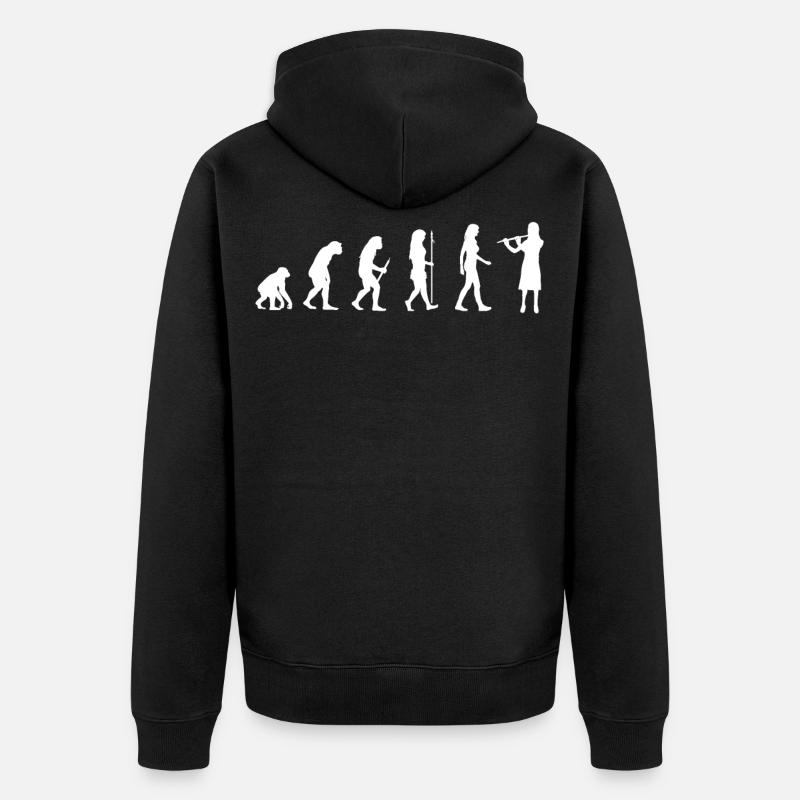 Flûtiste cadeau joueur de flûte traversière Evolution Man - Veste à capuche bio Premium Unisexe - noir