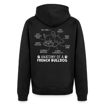 Anatomie Bouledogue Français Frenchie Cadeau De Propriétaire De Chien - Veste à capuche bio Premium Unisexe - noir - Dos - Nico (187cm)