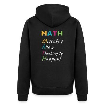 Math Math School Student Student Gift - Unisex Premium Organic Zip Hoodie - black - Back - Nico (187cm)