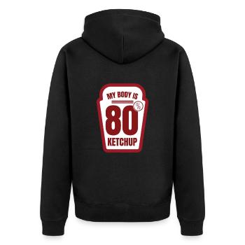 Mon corps est composé à 80% de sauce ketchup à la tomate - Veste à capuche bio Premium Unisexe - noir - Dos - Nico (187cm)