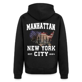 New York City - Veste à capuche bio Premium Unisexe - noir - Dos - Nico (187cm)