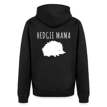 Hedgie Mama Igel Süß Tierliebe Niedlich Wildtier - Unisex Premium Organic Zip Hoodie - black - Back - Nico (187cm)