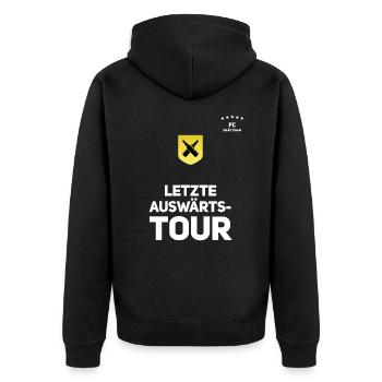 trikot junggesellenabschied bräutigam - Unisex Premium Bio Zip Hoodie - Schwarz - Hinten - Nico (187cm)