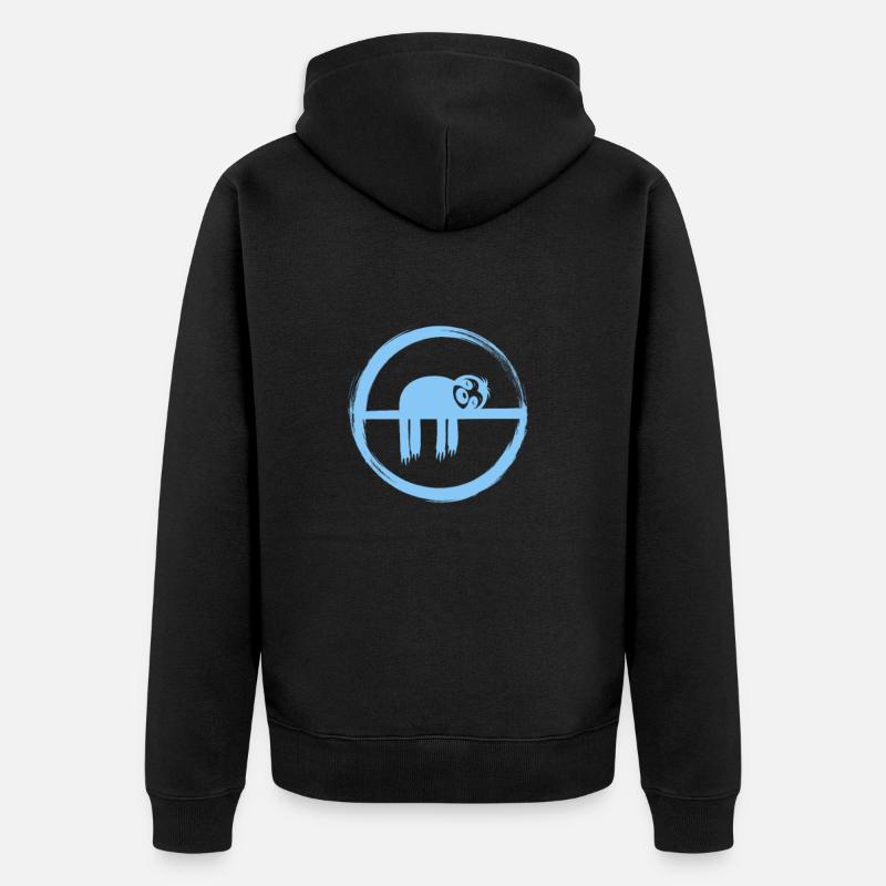 Faultier - Sloth - Unisex Premium Bio Zip Hoodie - Schwarz
