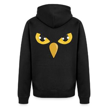 Owl eyes - Unisex Premium Organic Zip Hoodie - black - Back - Nico (187cm)