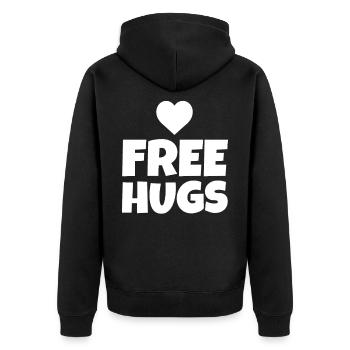 HUGS GRATUIT - Veste à capuche bio Premium Unisexe - noir - Dos - Nico (187cm)