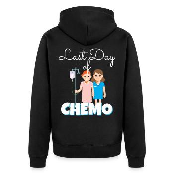 Last Day Of Chemo Krebs Krankheit Therapie Krank - Unisex Premium Bio Zip Hoodie - Schwarz - Hinten - Nico (187cm)