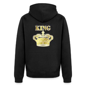 Roi couronne doré avec ombre - Veste à capuche bio Premium Unisexe - noir - Dos - Nico (187cm)