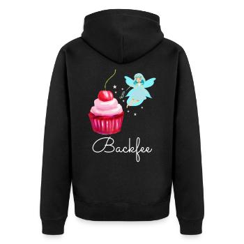 Backfee Backen Bäcker Kuchen Cupcake Fee Törtchen - Unisex Premium Bio Zip Hoodie - Schwarz - Hinten - Nico (187cm)
