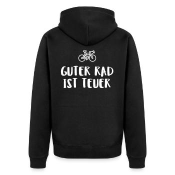 Good bike is expensive - Unisex Premium Organic Zip Hoodie - black - Back - Nico (187cm)