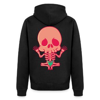 Squelette mains horreur Halloween Costume cadeau - Veste à capuche bio Premium Unisexe - noir - Dos - Nico (187cm)