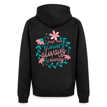 Fleuriste fleuriste fleuriste floristique proverbe - Veste à capuche bio Premium Unisexe - noir - Dos - Nico (187cm)