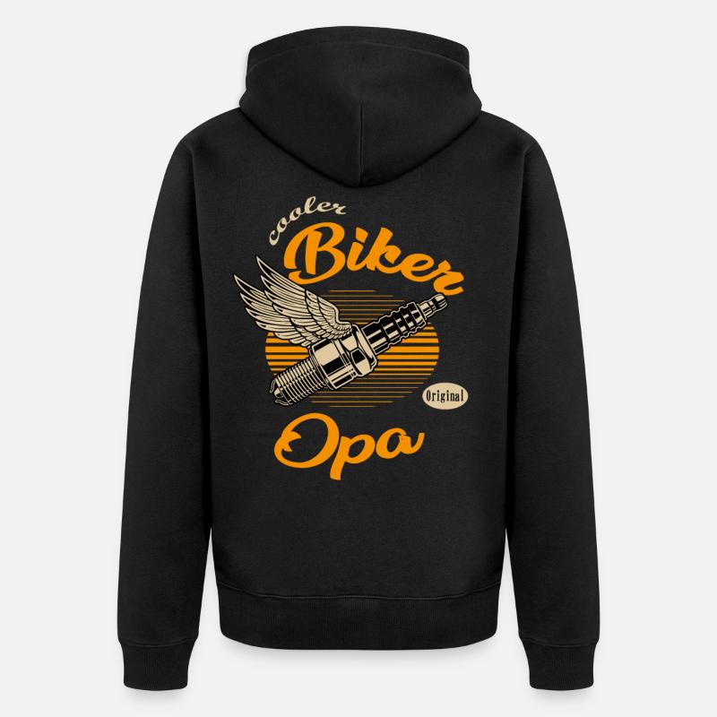 motard papy cool - Veste à capuche bio Premium Unisexe - noir