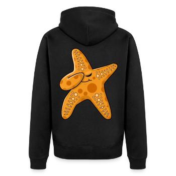 Betupfen Seestern Sea Star Beach Dab Dance - Unisex Premium Bio Zip Hoodie - Schwarz - Hinten - Nico (187cm)
