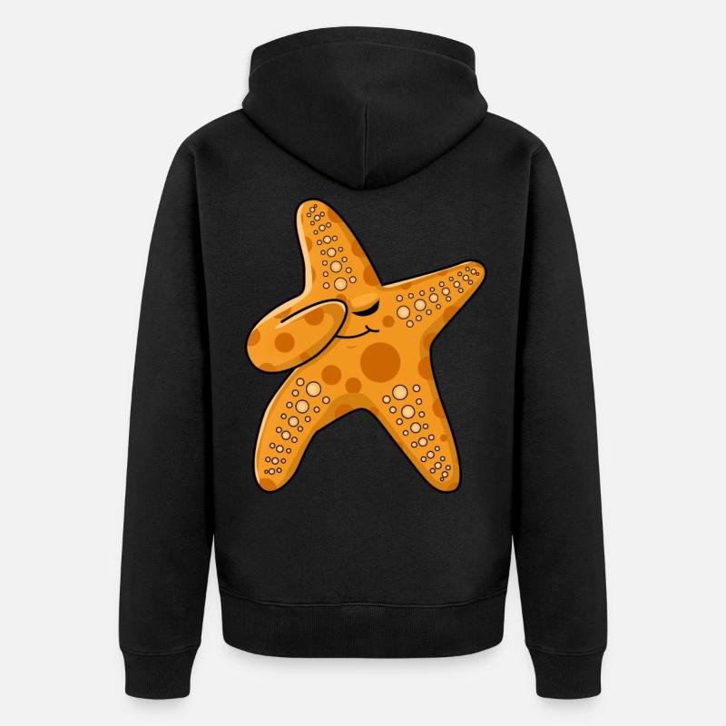Tamponner étoile de mer étoile de mer plage dab danse - Veste à capuche bio Premium Unisexe - noir