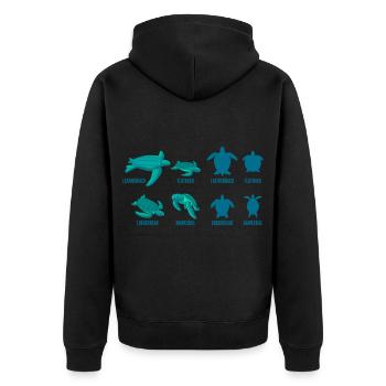 Turtles species gift for divers - Unisex Premium Organic Zip Hoodie - black - Back - Nico (187cm)