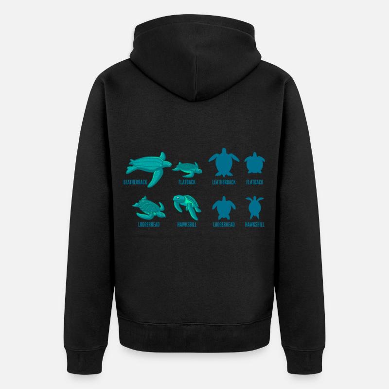 Cadeau d'espèce de tortue pour les plongeurs - Veste à capuche bio Premium Unisexe - noir