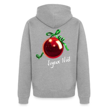Christmas tree Joyeux Noël - Unisex Premium Organic Zip Hoodie - heather grey - Back - Nico (187cm)